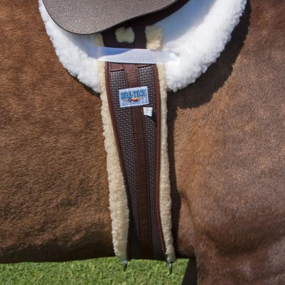 Duratech Shaped English Girth for Horses | Fleece Lined | Shaped Neoprene Outer | Nylon Reinforced, Center, Rings, and End - size: 42"