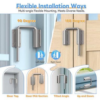 Sliding Door Loop Lock Latch, 2-3/8 Inch Door Latch Silver 1PC - color: Silver-1 Pc