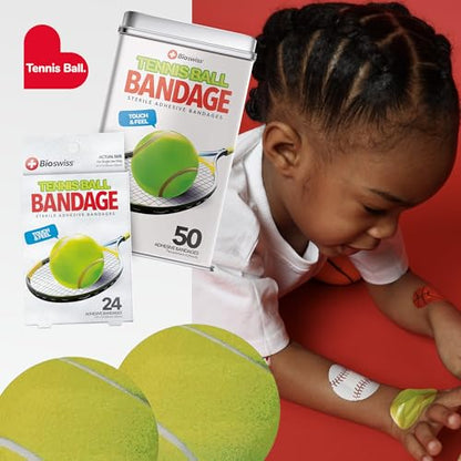 BioSwiss Bandages, Tennis Ball Shaped Self Adhesive Bandage Set, Latex Free, Sterile Wound Care, 50 Count - size: 50-Count Box, style: Tennis