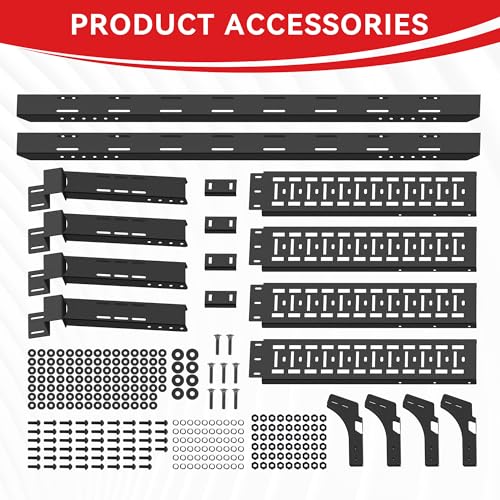 Adjustable 16-25" High Truck Bed Rack, Overland Cargo Rack Ladder Rack Cross Bars Compatible with Tacoma/Silverado/Sierra/Ram/Tundra/Titan/Frontier/Colorado/Canyon/Gladiator JT/Ford F-Series