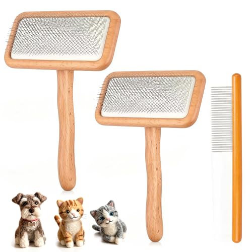 3 Pcs Wool Carders, Hand Card Brushes for Wool Needle Felting Craft Tools