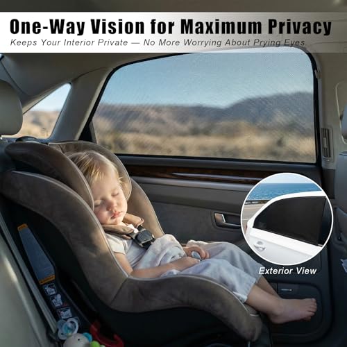 Car Window Shades, Privacy Blackout Curtains for Rear Side Windows, 2 Pack Stretchable Sun Blinds for Back Seat Passengers, Baby, Foldable UV Blockers for Camping, Fit for Most Cars SUV Truck - size: Rear Window