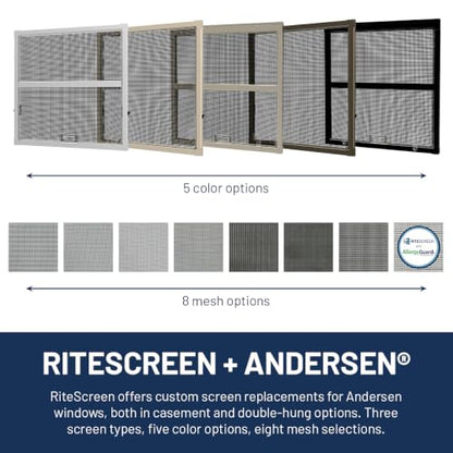 Custom Replacement Window Screen Compatible with Andersen® Windows – Fits 400 Series Narroline®, 200 Series Tilt-Wash & 400 Series Casement Models