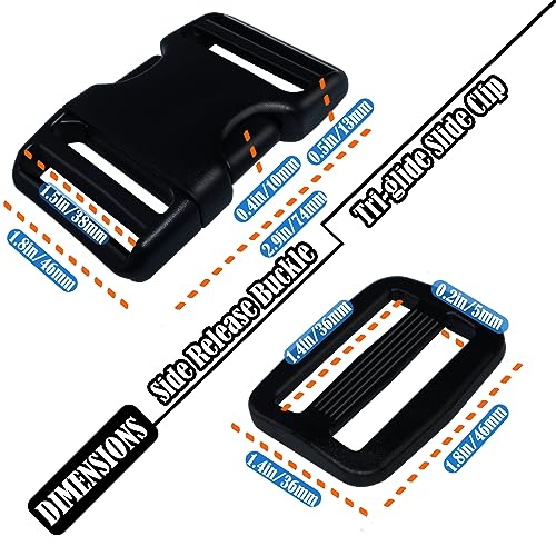 1.5 Inch Buckles Kit, 4 Buckles for Backpack Parachute Dog Collars and DIY - color: 1.5 Inch Buckles