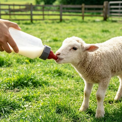 Lamb Nipple Goat Teat with Fix Base for Feeding Milk Bucket Livestock Animal Farming Tool (4pcs Nipples with with Fixed Base) - size: 1 Count (Pack of 4)