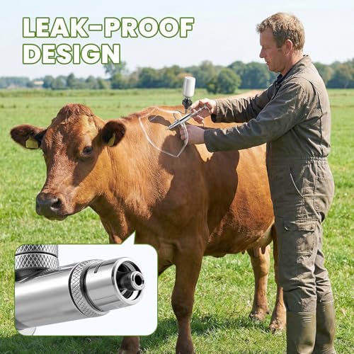 NEWTRY 5ml Livestock Syringe Adjustable Continuous Syringe with 10 Needles - size: 5ML