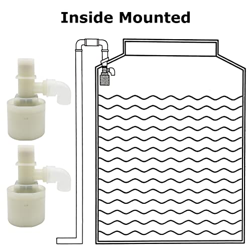 Water Float Valve, Water Level Control Water Tank Traditional Float Valve Upgrade 2 PCS(1", up inlet) - color: up inlet, size: 1" to 1"