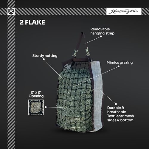 Kensington Slow Feed Hay Bag 2 Flake Lavender Mint | Slow feed design extends meals for better digestion and calmer feeding, extra durable nylon straps - color: Lavender Mint