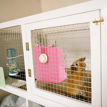 Foraineam 2 Pack Hay Feeder for Rabbits and Guinea Pigs - Plastic Food Bowl, Less Waste Rack Manger, Dispenser for Chinchillas and Other Small Animals