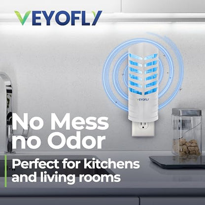 VEYOFLY Fruit Fly Traps Indoor Plug-in UV, Gnat Trap, 2 Device + 6 Refills - color: White, size: 2 Devices + 6 Refills