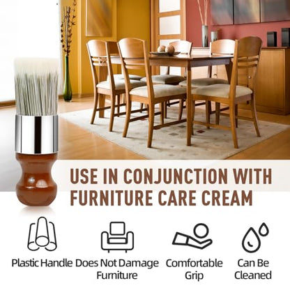 Horse Hair Brush for Leather and Furniture Salve - Durable Wax Brushing - size: Small