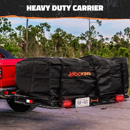 Mockins XXL Trailer Hitch Cargo Carrier with Rear Lights & Plate Bracket - size: 72"L X 36"W X 6"H - XXL