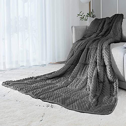 ALANSMA Reversible Weighted Blanket for All Season, Luxury Velvet, Warm and Cool, Adult 5Lb Grey Weighted Blanket, Enjoy Sleeping Anywhere(Grey,35"x48" 5.5lbs) - color: Grey, size: 35''x48'' 5.5lbs