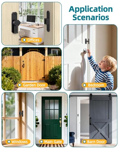 90 Degree Barn Door Lock, Rustproof Sliding Gate Latch, Black 1Pc - color: Black-1PC