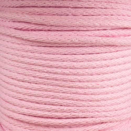 Golberg Solid Braid Poly Cotton Rope – (1/4 Inch x 10 Feet, Light Pink) - color: Light Pink, size: 1/4" x 10'