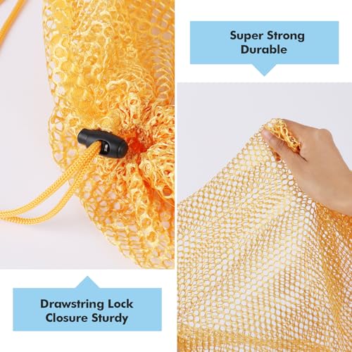 4Pcs Mesh Laundry Bags Washing Machine Mesh Wash Bags for Clothes,Underwear,Lingerie, Bed Linen with Drawstring Closure Sturdy(4 Size, Yellow) - color: Yellow, size: Pack 4 pcs