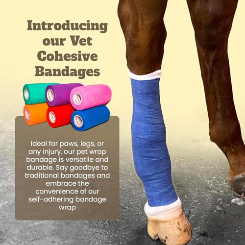 3 Inch Self Adhesive Bandage Wrap - Self-Sticking Vet Wrap - Brown, 24 Pack - color: Brown, size: 24 Rolls
