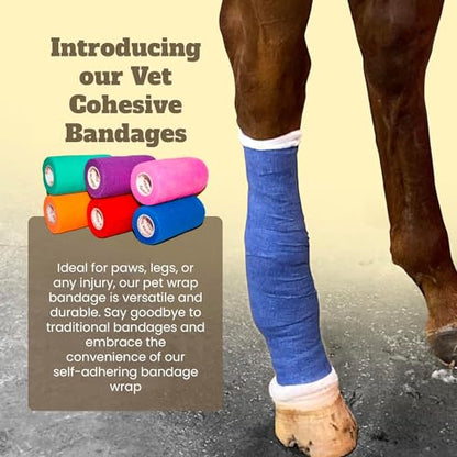 3 Inch Self Adhesive Bandage Wrap - Self-Sticking Vet Wrap - Brown, 24 Pack - color: Brown, size: 24 Rolls