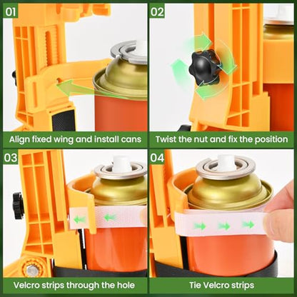 NEWFLY Spray Can Extension Pole Adaptor, Adjustable Sprayer Bracket Adaptor - color: Yellow