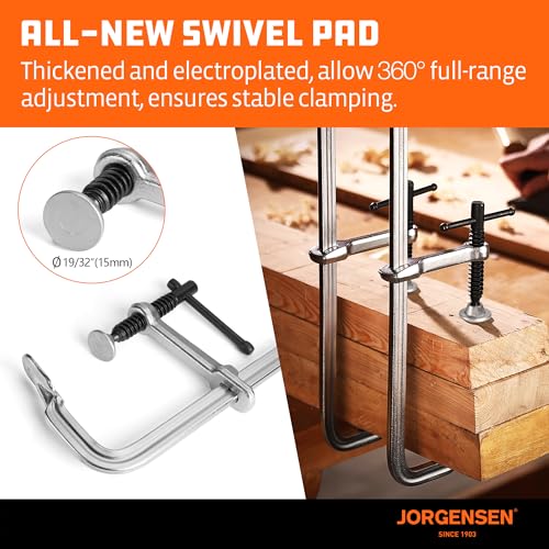 Jorgensen Bar Clamps, 12-Inch Light-duty Drop Forged Steel Bar Clamps for Woodworking and Welding, 2 Pack - size: 12 Inch