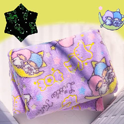Best Gift Glow in The Dark Moon Throw Blanket with Storage Bag, Soft Throw Blanket for Girls Boys, Gifts for Holiday Birthday, Kids Blanket, Home Travel Use, 50"x60" Purple - color: Moon Purple