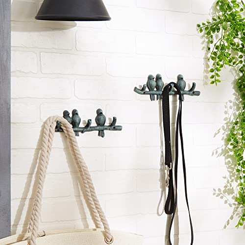 DII Cast Iron Decorative Wall Hook Set, Birds on a Branch, 2 Count - size: Birds on a Branch