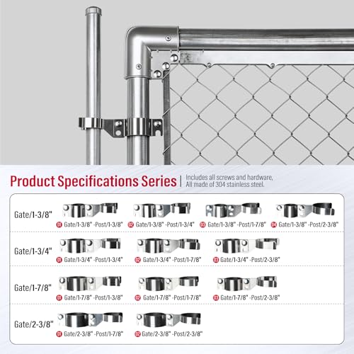 Stainless Steel 1-7/8" x 1-3/8" Chain Link Gate Latch （Fit 1-7/8" Gate Frame）, Heavy Duty Chain Link Fence Gate Fork Latch with Hole for Padlock 1Pack - color: 1-7/8"x1-3/8"