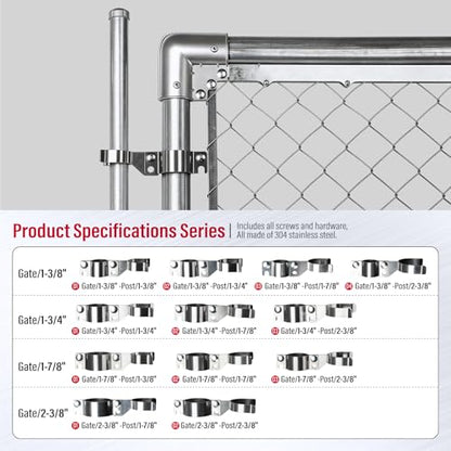 Stainless Steel 1-7/8" x 1-3/8" Chain Link Gate Latch （Fit 1-7/8" Gate Frame）, Heavy Duty Chain Link Fence Gate Fork Latch with Hole for Padlock 1Pack - color: 1-7/8"x1-3/8"