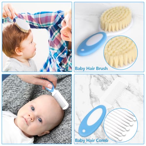 Baby Healthcare and Grooming Kit for Newborn Kids, 24PCS Upgraded Safety Baby Care Kit, Newborn Nursery Health Care Set, Baby Care Products - style: BLUE-24