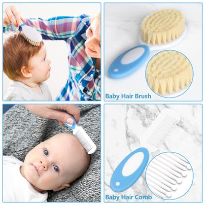 Baby Healthcare and Grooming Kit for Newborn Kids, 24PCS Upgraded Safety Baby Care Kit, Newborn Nursery Health Care Set, Baby Care Products - style: BLUE-24
