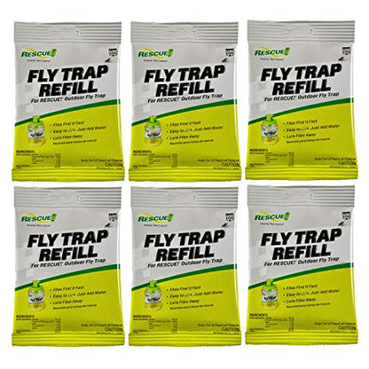 RESCUE! Reusable Fly Trap Refill – Outdoor Use - 6 Pack