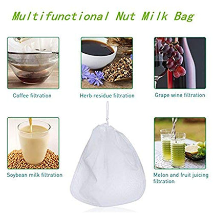 Premium Fine Mesh Food Grade Nut Milk Bag for Almond Milk/Soy Milk - Fine Mesh Nylon Cheesecloth & Cold Brew Coffee Filter, 9" x 12" (1, 300 Mesh)