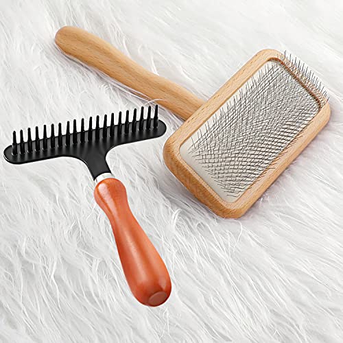 Hand Held Carpet Rake Sheepskin Wool Brush Carding Fur Restore Carpets Softness and Texture Let Rugs to New Looking