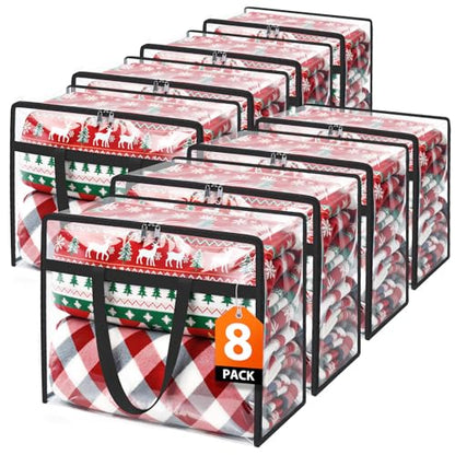 SpaceTrove Clear Storage Bags, 8-Pack Under Bed and Closet Organizers 60L - size: 60L