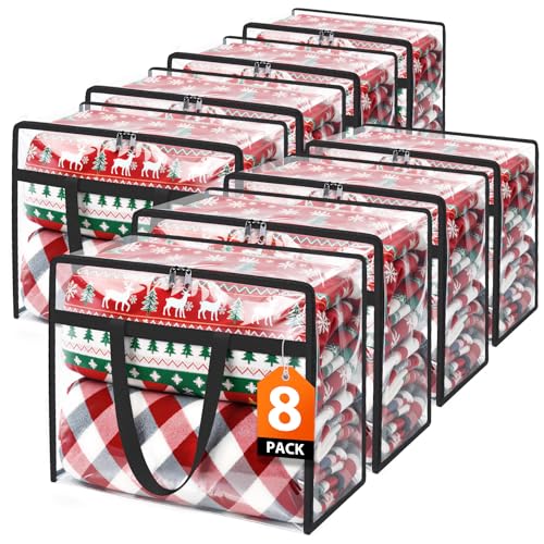 SpaceTrove Clear Storage Bags, 8-Pack Under Bed and Closet Organizers 40L - size: 40L