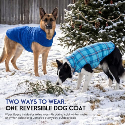 ASENKU Dog Winter Coat, Reversible Dog Jacket for Small Medium Large Dogs - color: Royal Blue, size: X-Small