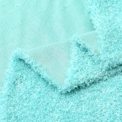 Surf turtle Mint Green Curly Teddy Fleece Faux Fur Fabric 36" x 59" - color: Mint Green, size: 36 x 59 inches