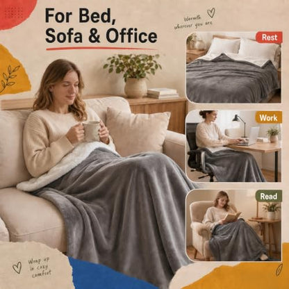 Heated Blanket Electric Blanket King Size 90''x100'' with 10 Heating Levels, 1-12 Hour Auto Shut Off, Machine Washable, Dual Controller Soft Warming Blanket for Couch, Bed, Office - Light Grey - color: 01-light Grey, size: 90''x100''(King)