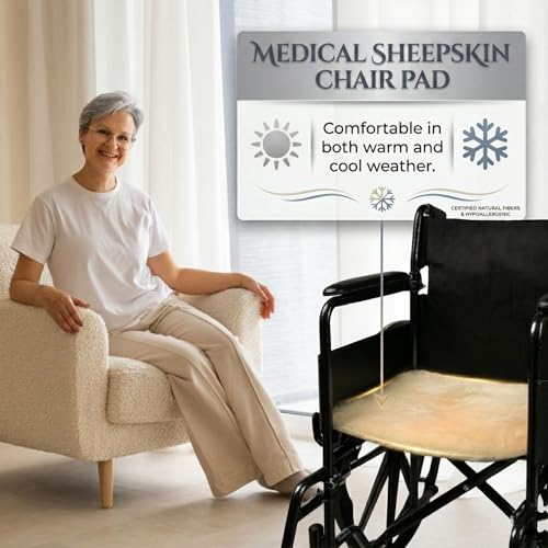 Natural Medical Sheepskin Pad, Non-Slip Back, Natural, 17 x 17 in, 1 Pack - color: Natural, size: 17x17 Inch (Pack of 1)