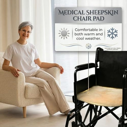 Natural Medical Sheepskin Pad, Non-Slip Back, Natural, 17 x 17 in, 1 Pack - color: Natural, size: 17x17 Inch (Pack of 1)