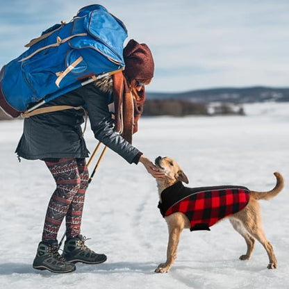 Kuoser Dog Winter Coat, Reversible Waterproof Dog Jacket with Reflective Strip, Warm Dogs Fleece Vest Adjustable Doggy Cold Weather Clothes Plaid Christmas Outfit Pet Apparel for Small Dogs, Red XS - color: Red, size: X-Small (Chest Girth: 9.4-13.8'' )