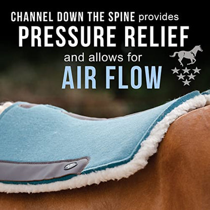 Professional's Choice 100% Steam-Pressed Saddle Pad | Wither Relief and Helps to Protect Against Pressure Points | Soft Fleece Bottom | 31" x 32" | 1 1/4" Felt | Pacific Blue