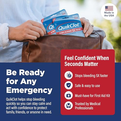 QuikClot Kaolin Clotting Gauze 2', 2 Pack - size: 3 in x 2 ft (2 strips)