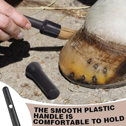 2 Set Hoof Oil Brush for Horses with Cap Black for Horse Soft Gentle Hoof Care Applicator to Restore Dry and Fragile Hooves Moisturizer Horse Face Cleaning Brush