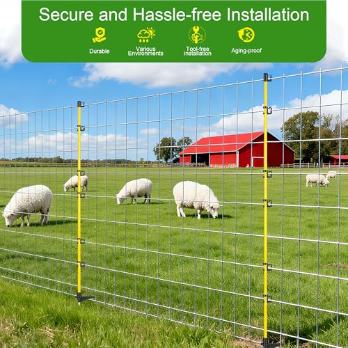 20 Pcs 50"Fiberglass Step in Electric Fence Posts,Portable Temporary Stakes - style: 50Inch-20 Pack
