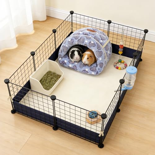 YUEPET Guinea Pig Bed, Warm Fleece Cuddle Cave, Purple Heart - color: Purple Heart, size: 1PCS