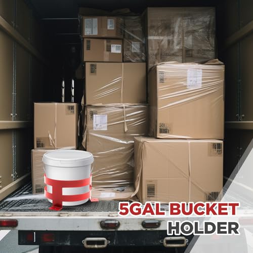 2 Pcs 5 Gallon Bucket Holder 11.6 x 6.5 Inch Red Bucket Holder Mount for RV, Truck, Cart