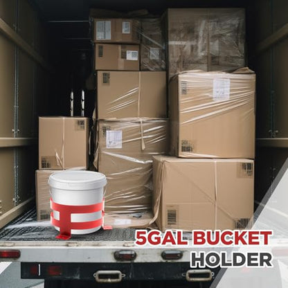2 Pcs 5 Gallon Bucket Holder 11.6 x 6.5 Inch Red Bucket Holder Mount for RV, Truck, Cart