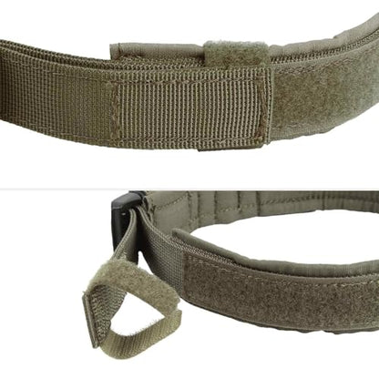EXCELLENT ELITE SPANKER Tactical Nylon Padded Medium Dog Collar Adjustable - color: Ranger Green, size: S-(13.2"-17.5")