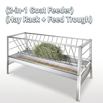 Portable Double Side Feeding Trough, Anti Waste Ruminant Trough, Sheep Goat Cattle Feeder for Small Farm